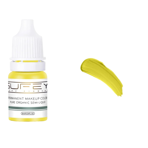 Tinta de tatuaje de calidad para maquillaje permanente Tinta de tatuaje de color Tinta de tatuaje de maquillaje permanente 8 ml amarillo