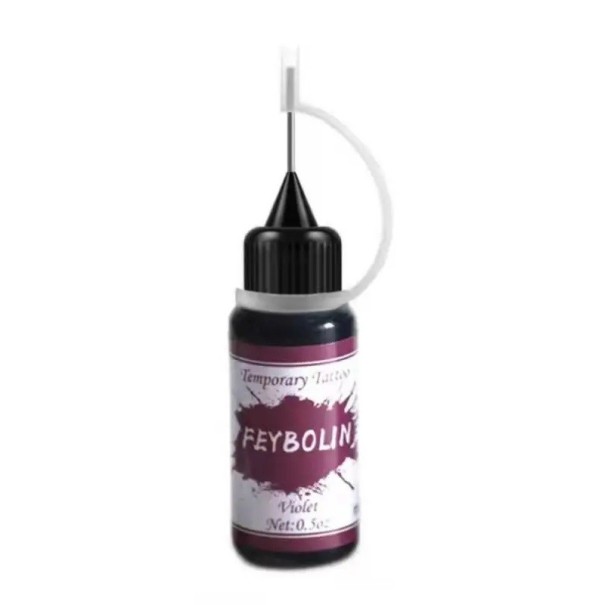 Tinta para tatuagens temporárias de henna 15 ml Pasta de henna natural Cor para tatuagens no corpo Aplicação fácil Padrões duradouros Arte mehndi roxo