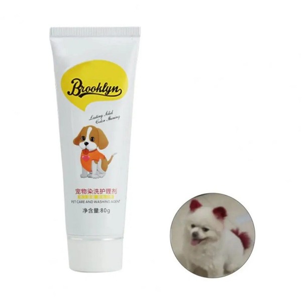 Tinte para pelaje de perros y gatos Crema tinte para pelaje 80 g Accesorios para mascotas burdeos