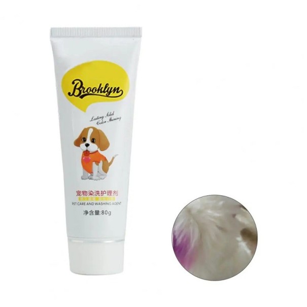 Tinte para pelaje de perros y gatos Crema tinte para pelaje 80 g Accesorios para mascotas lavanda