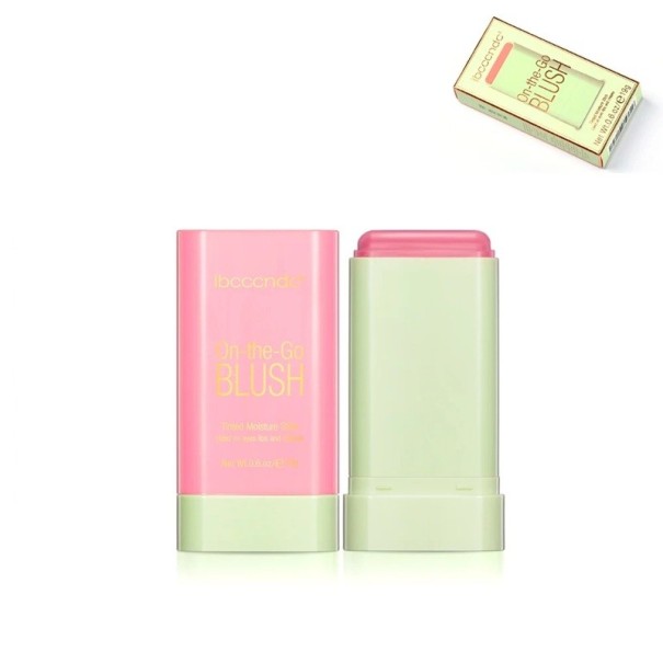 Tinted Cream Blusher in Tube 19 g 8.6 x 4.7 cm Multifunctional Blusher for Cheeks Lips Eyes Hydrating Long-Lasting Twist Stick Shy Pink