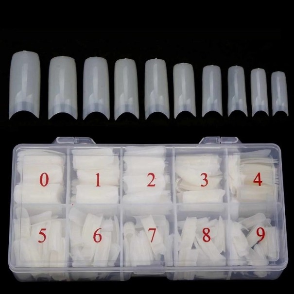 Tipi per unghie di colore naturale Tipi francesi naturali per unghie Scatola con unghie artificiali Manicure francese Nature Unghie artificiali francesi 500 pz 1