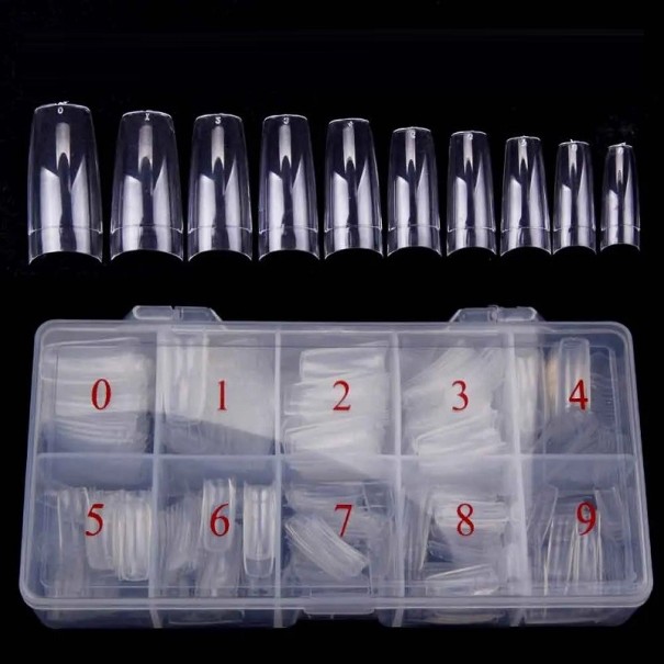 Tipi per unghie trasparenti Tipi francesi per unghie Scatola con unghie artificiali Manicure francese Unghie artificiali trasparenti 500 pz 1