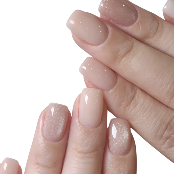 Tips per unghie minimalisti 24 pezzi Forma quadrata con glitter delicati Unghie artificiali indossabili per la manicure domestica quotidiana 1