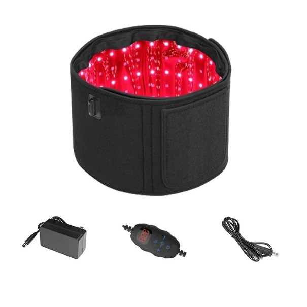 Tira de luz LED 2 en 1 para terapia de luz 130x18 cm Luz roja e infrarroja 850nm 660nm 105 LEDs Intensidad ajustable Temporizador Controlador negro