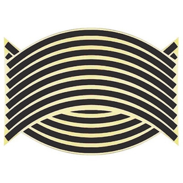 Tiras reflectantes para ruedas de coche 16 uds. negro
