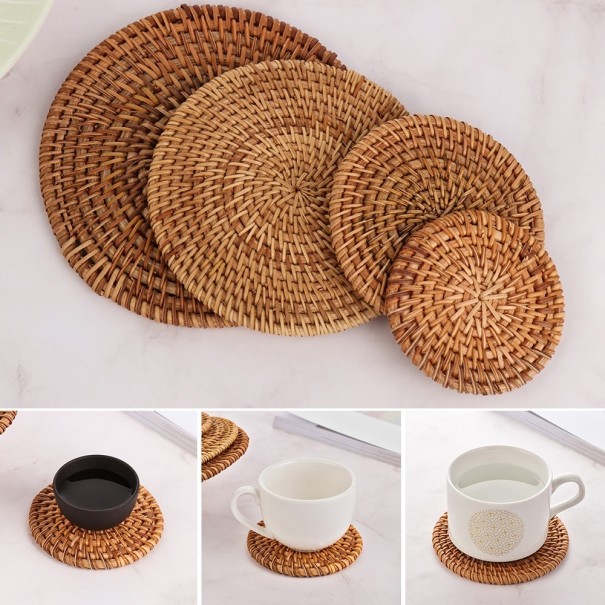 Tischsets aus natürlichem Rattan 10 cm