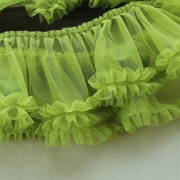 Tissu à volants 15 cm x 91 cm Ruban décoratif aérien Polyester coton Tissu à volants pour la couture de vêtements décorations décoration de mariage DIY vert