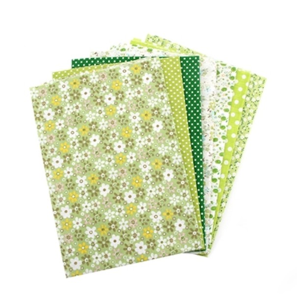Tissu en coton pour la fabrication de masques 7 pcs vert