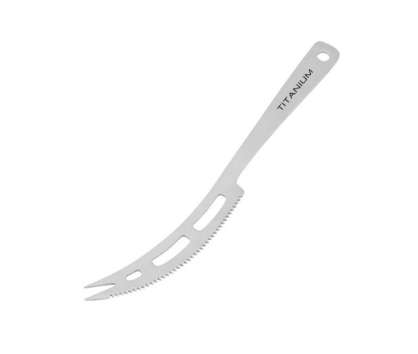 Titan-Gabel mit Säge 13 cm multifunktionale Campinggabel aus reinem Titan silbernes tragbares Besteck für Wandern Camping und Reisen 1