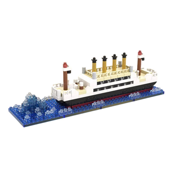 Titanic byggesæt 16 x 4 x 5 cm 350 dele Mini skibsbyggesæt til børn Historisk model af den legendariske damper Kreativt legetøjsskib Titanic 1