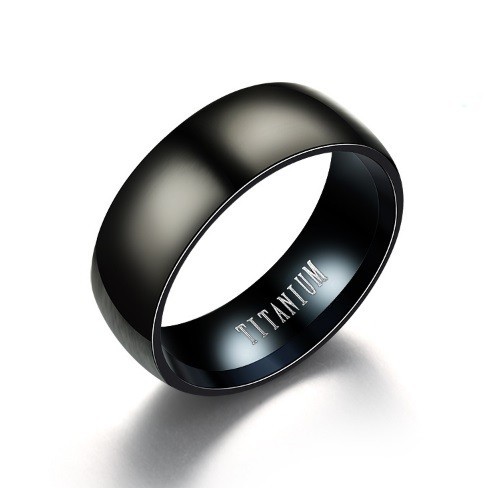 Titanium ring voor heren zwart 8