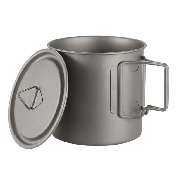 Titanmugg med lock 650 ml 1