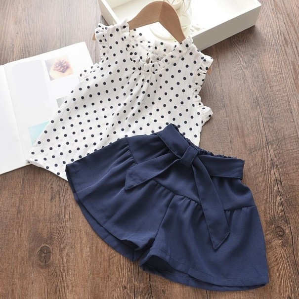 Tjejtopp och shorts L1128 mörkblå 2