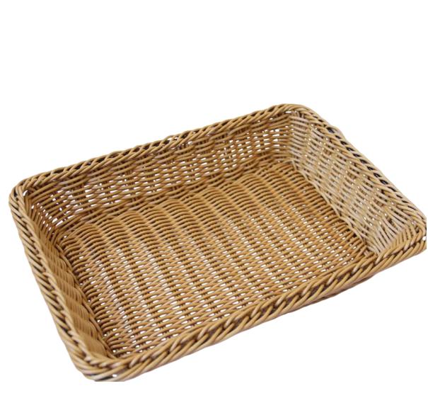 Tkaný prostokątny koszyk do przechowywania 35 x 25 x 7 cm Praktyczny organizer na drobnosty kosmetyki akcesoria do domu 1