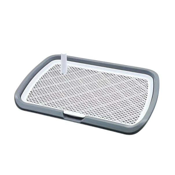 Toaletă pentru câini din plastic 65x50 cm cu plasă detașabilă Tăviță reutilizabilă pentru animale de companie Produse pentru îngrijirea animalelor gri