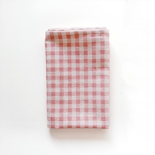 Toalha de algodão xadrez rosa