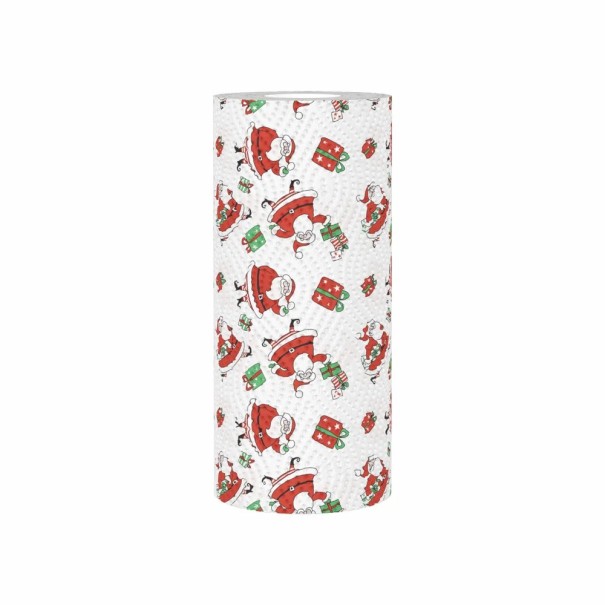Toalhas de papel de cozinha de Natal 1 rolo 48 folhas Toalhas absorventes e resistentes Motivação Pai Natal Toalhas decorativas de Natal para limpeza 1