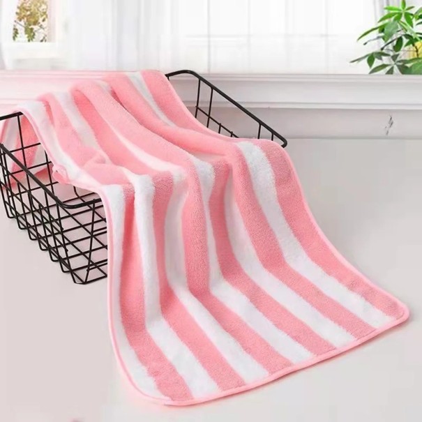 Toalla absorbente Toalla de rayas Toalla de calidad suave 35 x 75 cm rosa