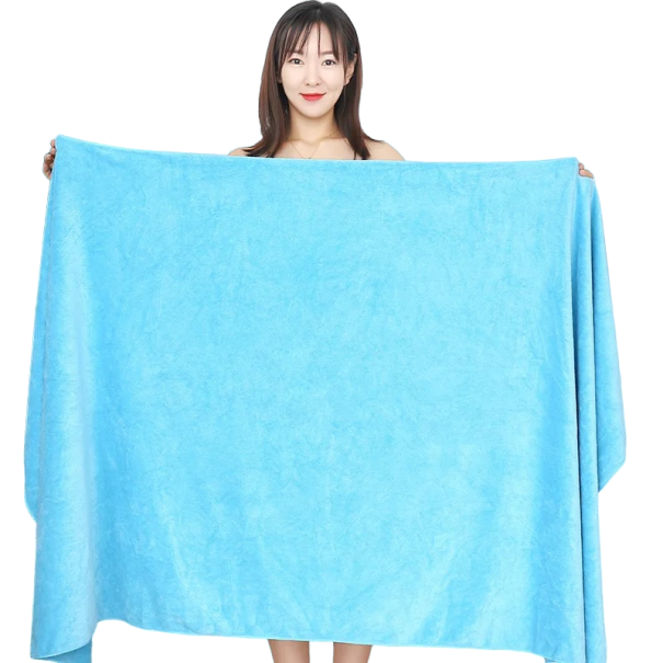 Toalla de baño de secado rápido Toalla de baño de algodón suave Toalla de secado rápido Toalla de algodón suave 140 x 70 cm azul claro