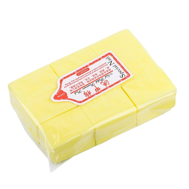 Toallitas cosméticas para uñas 3,8 x 6 cm 600 uds amarillo