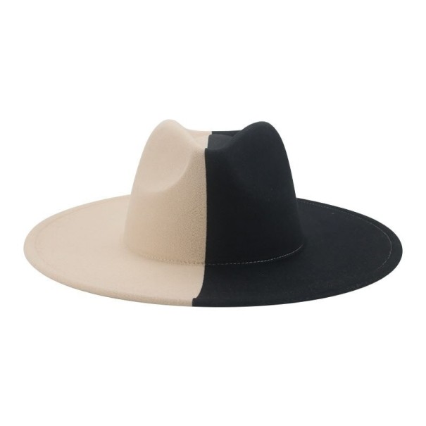 Tofarvet hat Z1844 cremefarvet