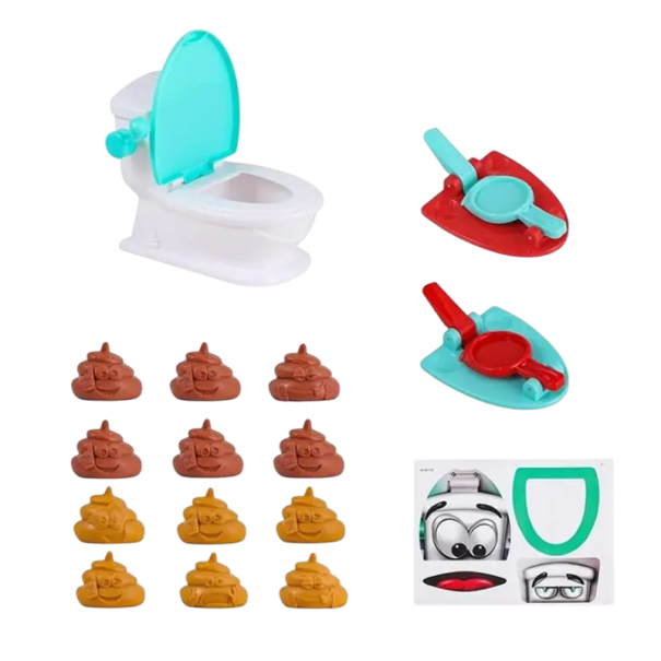 Toilet Game 17.5 x 13.5 x 24 cm Launching Poos with Catapult Fun Table Game for 2+ Players Family Joke 1
