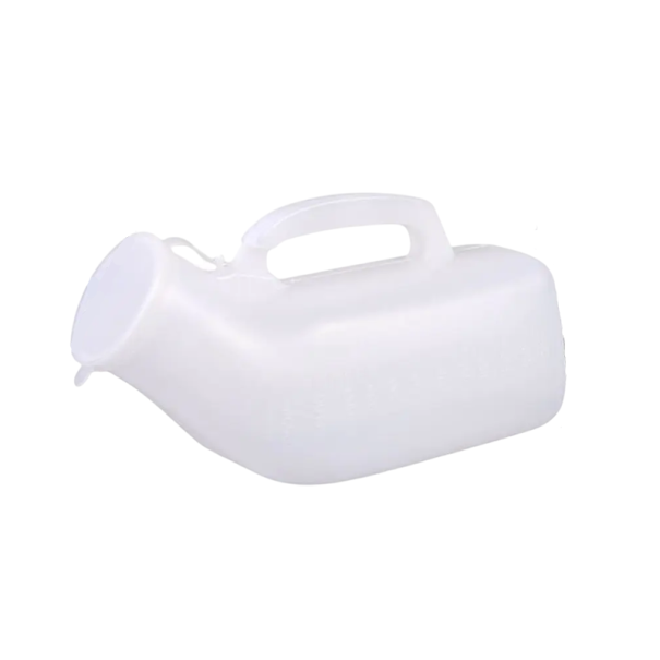 Toilette masculine portable pour urine 1200 ml Urinal de voyage mobile pour hommes 21 x 8 x 8,5 cm Idéal pour les voyages Camping Auto blanc