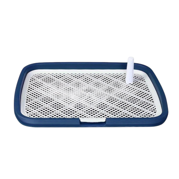 Toilette per cani in plastica 65x50 cm con rete removibile Vassoio per animali domestici riutilizzabile Accessori per animali blu