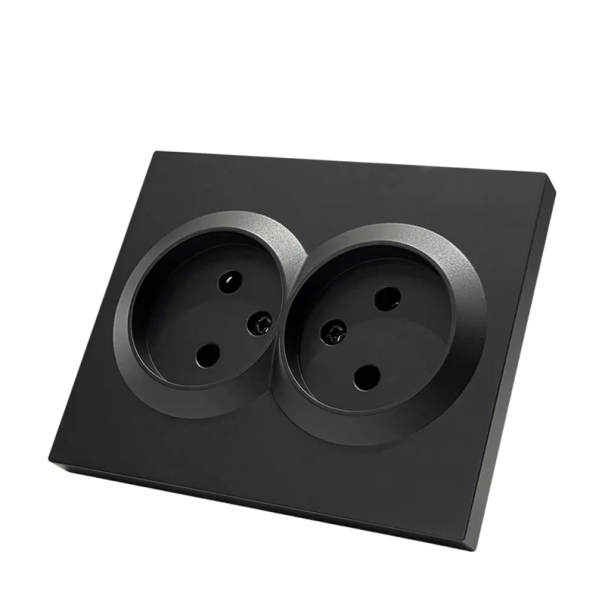 Toma de corriente doble UE 220 V 16 A sin toma de tierra, unidireccional, de plástico ignífugo, 105 × 83 mm, CA, uso universal 1