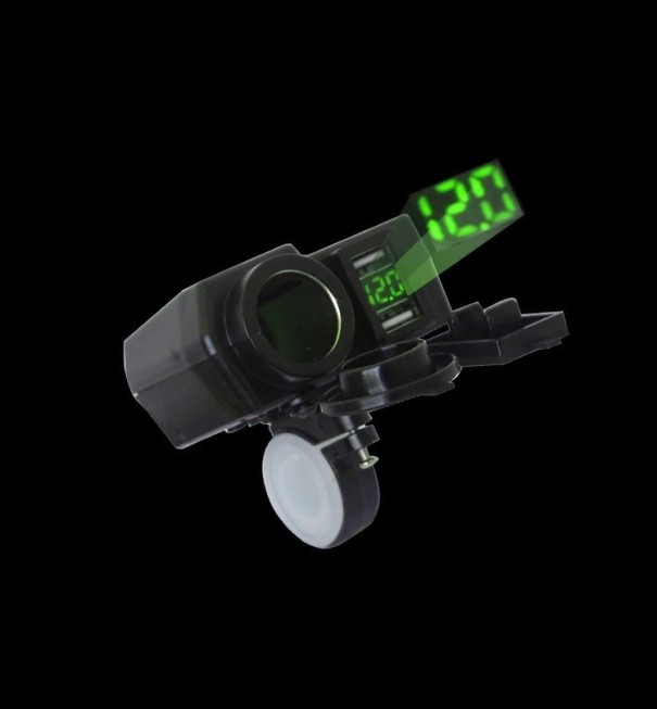 Tomada de isqueiro para moto verde