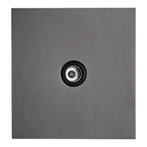 Tomada de televisão de parede metálica, padrão da UE, painel 86 × 90 mm em aço inoxidável, cinza, para ligação de TV em casa e escritório 1