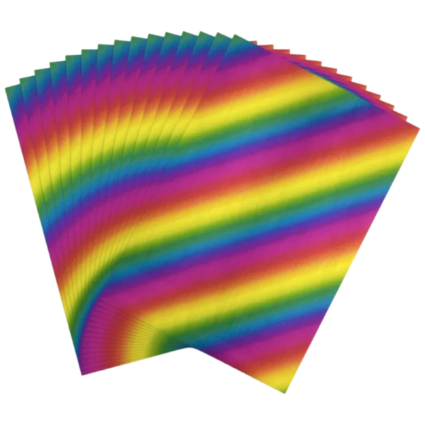 Tonerová reaktivní fólie pro horkou ražbu A4 20 × 29 cm duhové pruhy pro laserovou tiskárnu a laminátor DIY projekty 1