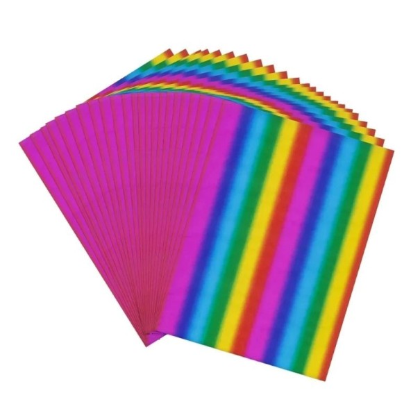 Tonerová reaktivní fólie pro horkou ražbu A4 20 × 29 cm duhový efekt pro laserovou tiskárnu a laminátor DIY tvoření 1