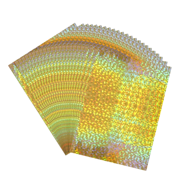 Tonerová reaktivní fólie pro horkou ražbu A4 20 × 29 cm holografický efekt pro laserovou tiskárnu a laminátor DIY projekty zlatá