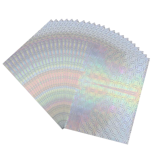 Tonerová reaktivní fólie pro horkou ražbu A4 20 × 29 cm holografický efekt pro laserovou tiskárnu a laminátor DIY tvoření stříbrná