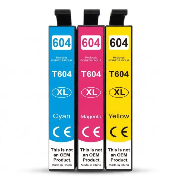 Tonerové kazety Epson 604XL 3 ks Kompatibilné T604XL 10 ml S čipom Azúrová Purpurová a Žltá Pre XP-2200 XP-3200 XP-4200 WF-2910 1