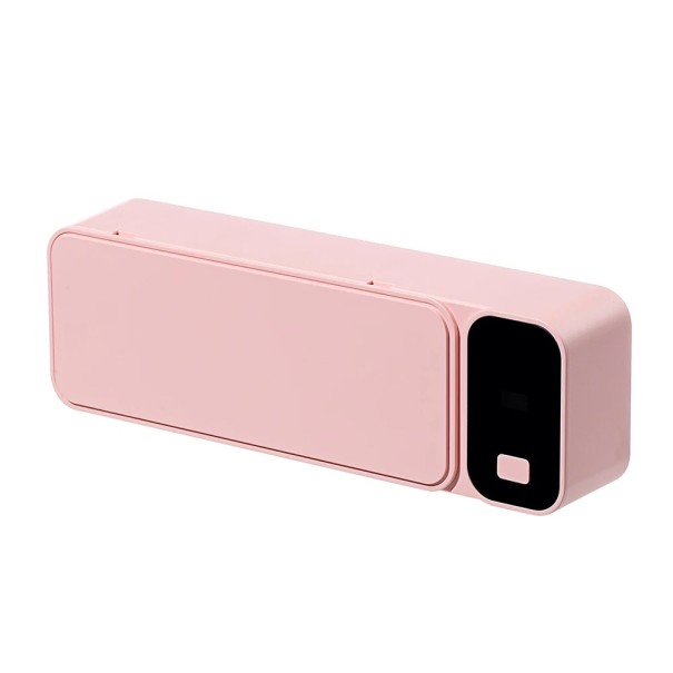 Toothbrush Steriliser with LED Display and UV Disinfection Fast-Drying Wall-Mounted Holder with 1200 mAh Battery Pink and White pink
