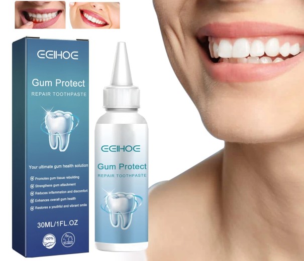 Toothpaste for Gum Protection and Tooth Cleaning 30 ml in a Bottle with Applicator Blue-White Packaging for Daily Oral Care 1