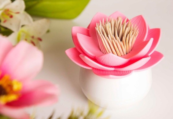 Toothpick Holder - Lotus J2737 pink