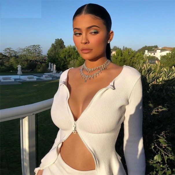 Top à zip blanc pour femmes S