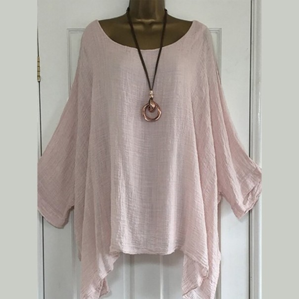 Top asimétrico de mujer A384 rosa S