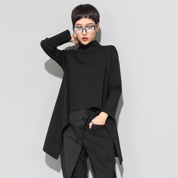 Top asimétrico de mujer, color negro L