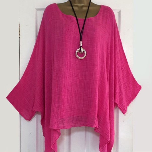 Top asymétrique pour femmes A384 rose foncé 5XL