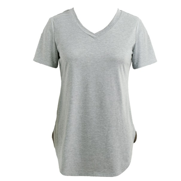 Top basic da donna grigio 4XL