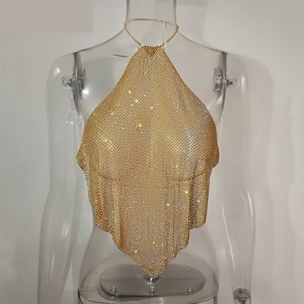 Top brilhante feminino B266 dourado