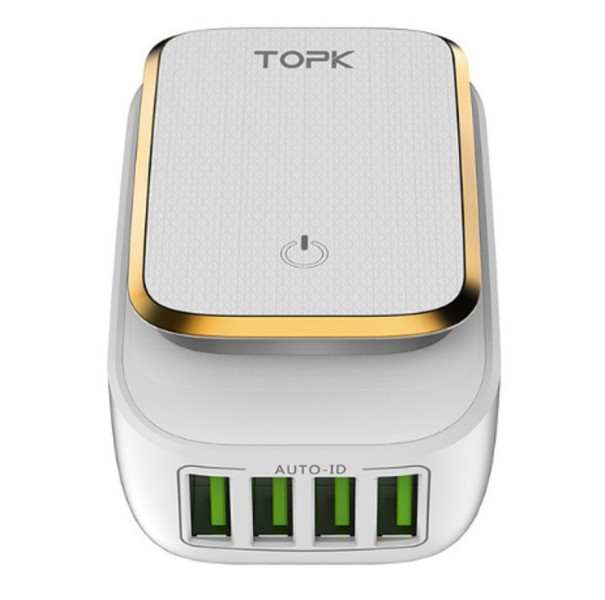 TOP Chargeur mural LED avec 4 ports J1628 doré