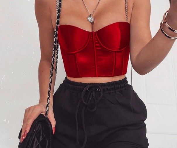 Top corselet feminino B246 vermelho M