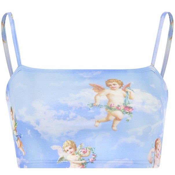 Top corto da donna con angeli A1200 S