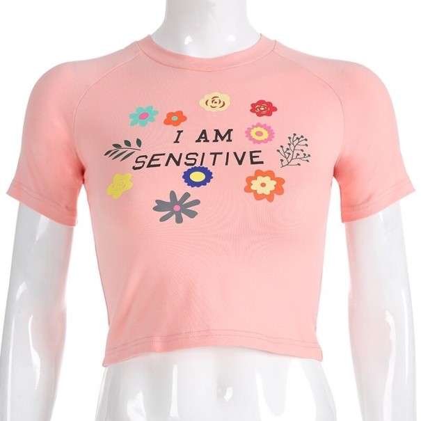 Top corto da donna con stampa A1222 XS 5